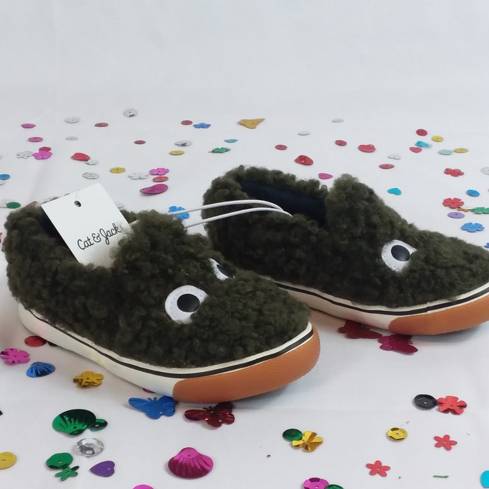 Cat & Jack Geraldo Sherpa Monster Slip On Sneakers - Picture 3 of 5